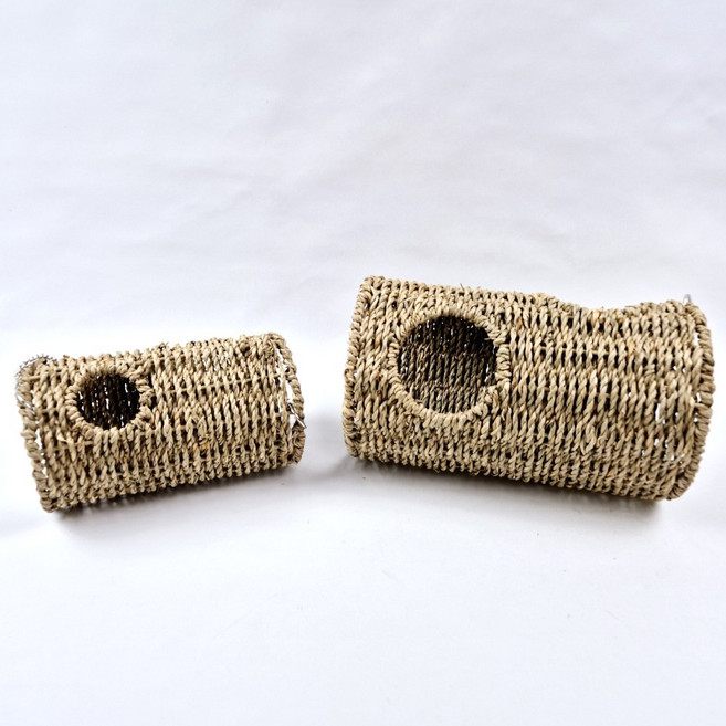 애니몰파크 해초 동굴 터널 앵무새 은신처 S M 원통 포치 침대 새장 용품, 1개