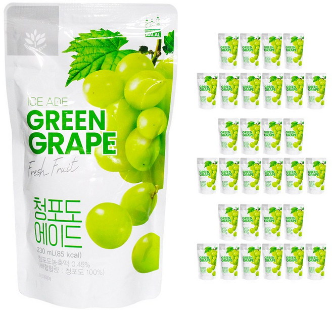 밸런스그로우 청포도 에이드 (빨대포함), 230ml, 30개