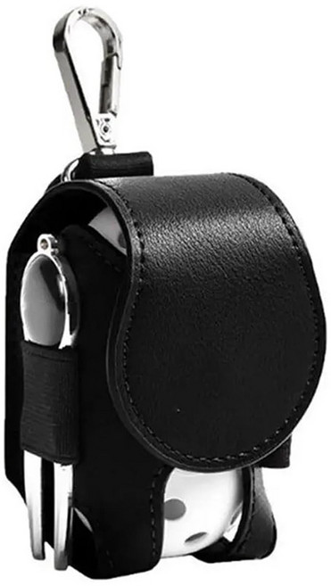 골프 볼주머니 2구 주머니 가방 골프 볼 가죽 파우치, 블랙, 1개