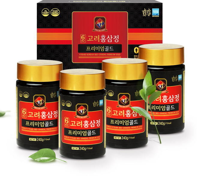 국내산 6년근 고려 홍삼정 프리미엄 골드 홍삼농축액 240gx4병 1세트, 240g