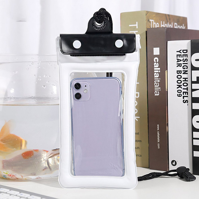 3중 차단 에어 튜브 쿠션 스마트폰 방수팩, 1개, 화이트