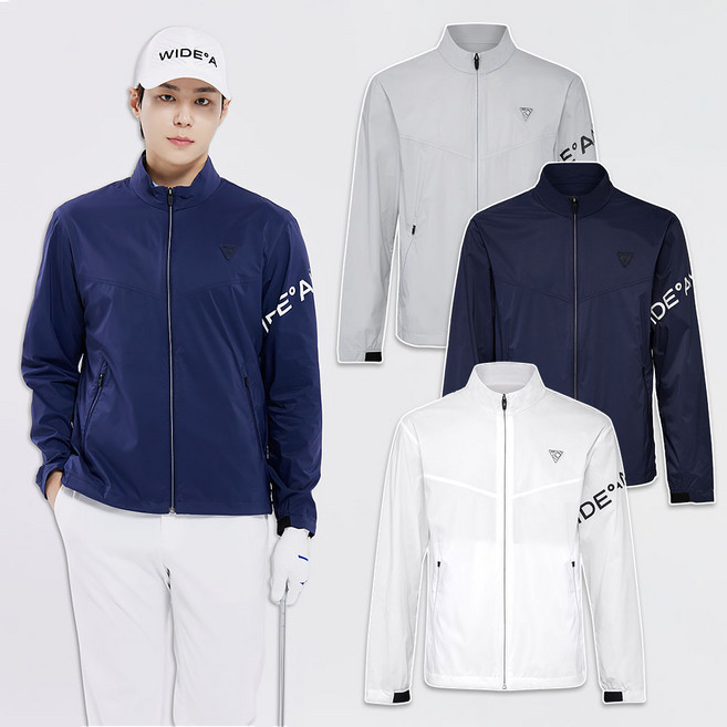 와이드앵글 남성 골프웨어 남자 바람막이 점퍼 에센셜 경량 윈드브레이커 WMM25191