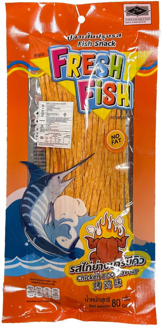 태국 피쉬 스낵 치킨 바베큐 플레이버, 80g, 4개