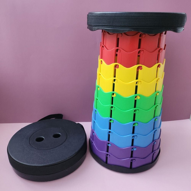 휴대용 폴딩 원형의자_ WE816B1, 레인보우