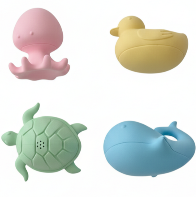 베비몽 말랑 물총 목욕놀이 물놀이 실리콘 목욕장난감 4종, 혼합색상, 1개