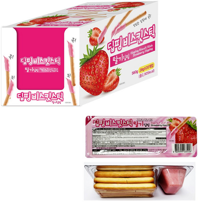 딥핑 비스킷스틱 딸기 소비기한 26.05.08, 560g, 1개