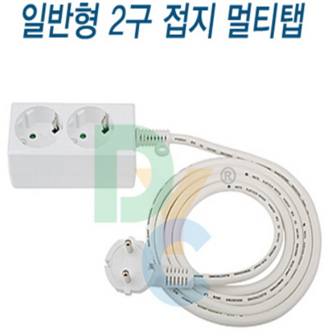 동양전자산업 국내생산 2구 10A 10M 멀티탭 화이트 DYM-G2F (10m), 1개