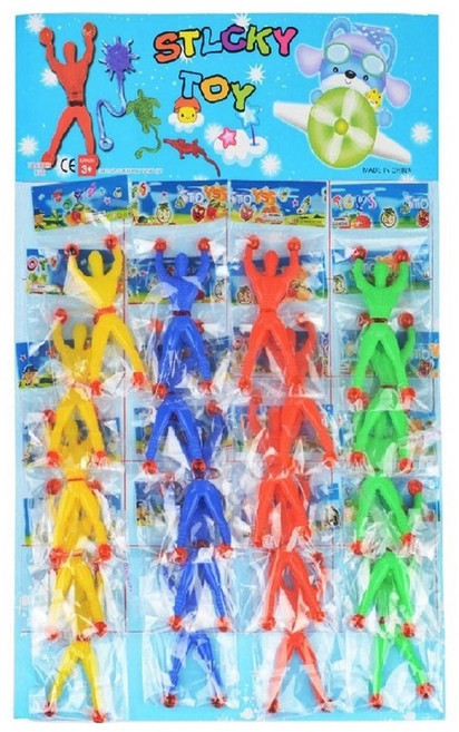 (20개 1세트)스파이더맨놀이 (1탄) (옐로우5p+블루5p+레드5p+그린5p) 스파이더찐득이 (20ea 한판) 벽타기 끈끈이스파이더맨