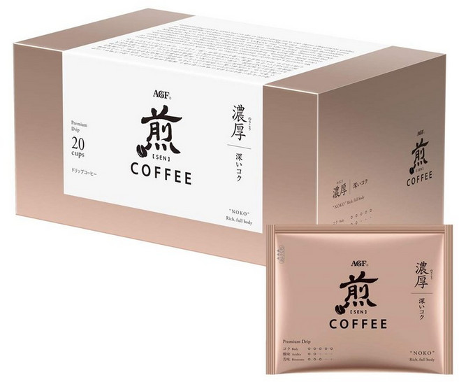 AGF 20 [ ] 10 (x 20) 볶음 레귤러 커피 프리미엄 드립 진한 깊은 맛 가방 드립, 200g, 10g, 20개입