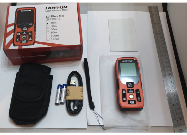 LOMVUM LV40 Plus 雷射測距儀 40m, 1個, LV+ 40 精準款(無水平儀)