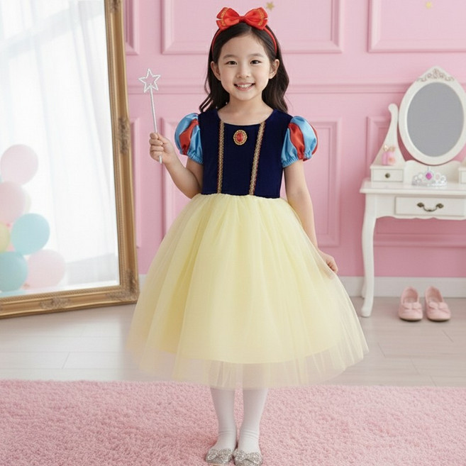 모모토리 유아 여아 어린이 아동 클래식 백설공주 드레스 공주 원피스 코스튬 아동복 할로윈 크리스마스