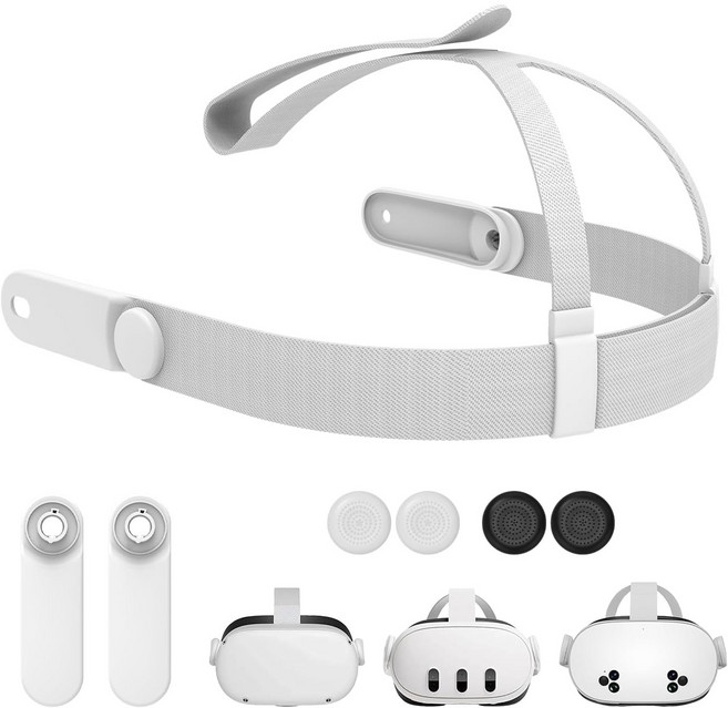 Meta Quest 2/3/3s 편안한 엘리트 스트래프 VR 액세서리와 호환되는 업그레이드 가능한 교체 헤드 스트래프, 1개, ZD-HEADSTRAP