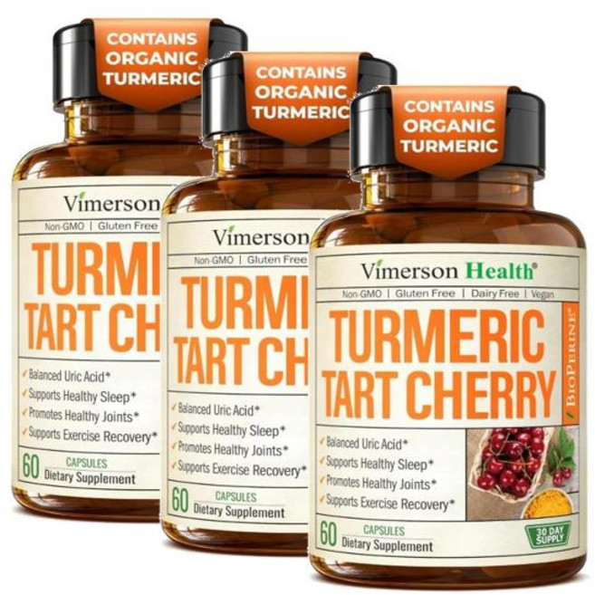 비머슨헬스 터메릭 강황 타트체리 추출물 캡슐 Vimerson Health Turmeric Tart Cherry Extract, 60정, 3개