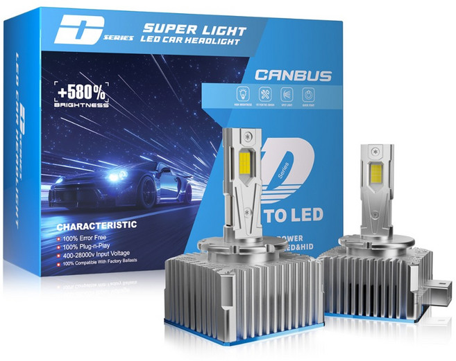 HID D1S LED 벌브 전조등 헤드램프 에러프리 화물차12/24V 수입차OK 양쪽한세트 1년AS, 2개