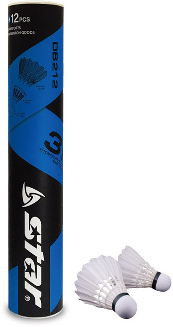 스타 셔틀콕 깃털 12PCS (DB212), DB212(화이트), 1개, 12개입