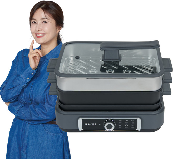 마이어 3 in 1 멀티쿠커 (전골팬+그릴팬+찜기) / MAIER GP-001 전기그릴 멀티그릴, 단품