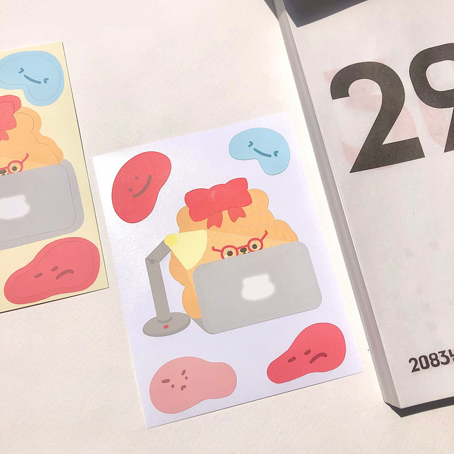 [소리샘으로연결] 모과 밤샘 리무버블 씰스티커