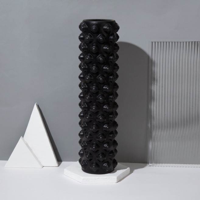 BODY MORE FUN 泡沫滾筒按摩器 200KG高強承重, 45*14cm - 浮點款黑色, 1個