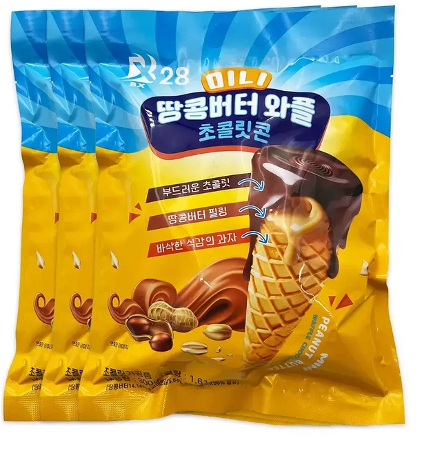 미니 땅콩버터 와플콘 초콜릿콘 300g 3개, 1개