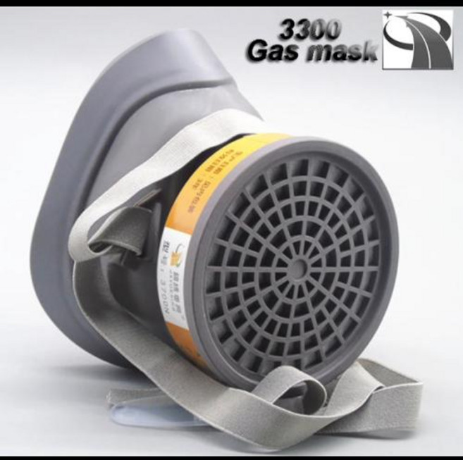 방진마스크 산업용 미세먼지 차단 일회용 편안한 착용감 작업용 3300 방독면 화학 산업 유기 가스 활성 탄소 필터 보호 스프레이 페인트 농약, 2)1 set of masks, 1개