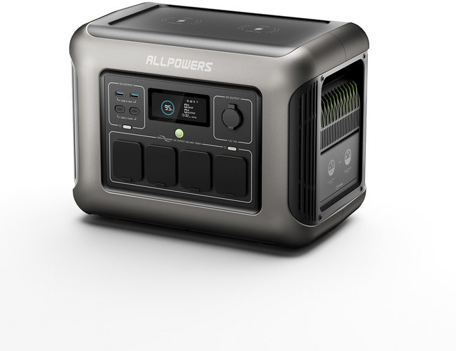 올파워스 R1500 휴대용 파워스테이션 1152Wh 리튬인산철 배터리 1800W (3000W 최대 출력) AC 출력 태양광 발전기 (야외 및 가정용), AU, 중국