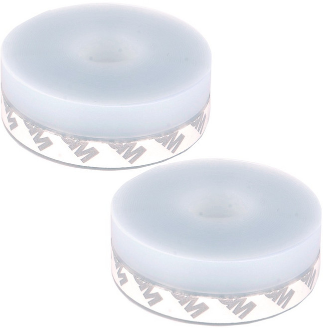 틈새차단 실리콘 문풍지 투명 25mm x 5m 외풍차단 테이프, 2개