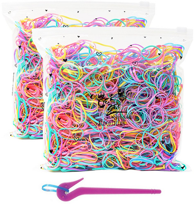 이쁨달다 트윈봉봉 대용량 칼라밴드 고무줄 100g x 2p + 이지컷 세트