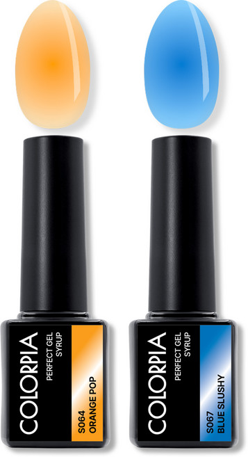 칼라피아 원스텝 퍼펙트젤 시럽 젤네일 세트, 1세트, 07. 오렌지팝 + 블루슬러시