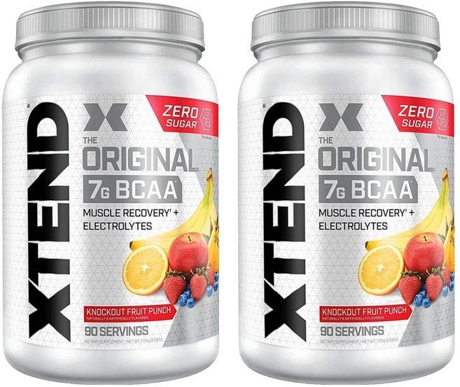엑스텐드 더 오리지널 7G BCAA 파우더 머슬 리커버리 + 엘렉트롤리츠 녹아웃 프루트 펀치 오렌지, 2개, 1.17kg - 쿠팡