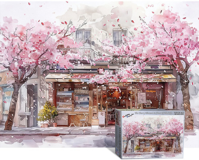 바비퍼즐 벚꽃이 흩날리는 봄날 1000피스 직소퍼즐 BB1000-5303, 1개, 퍼즐단품