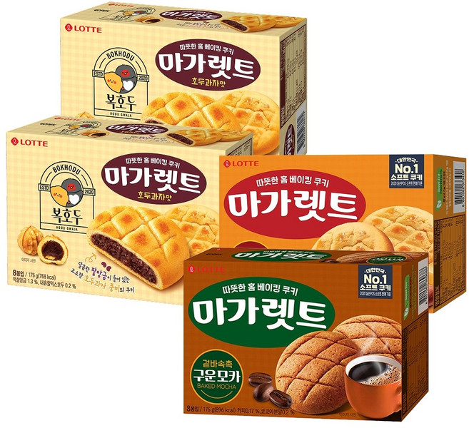 마가렛트 X 복호두 호두과자맛 176g x2개+마가렛트 오리지널 176g x1개+마가렛트 구운모카 176g x1개, 1세트, 704g