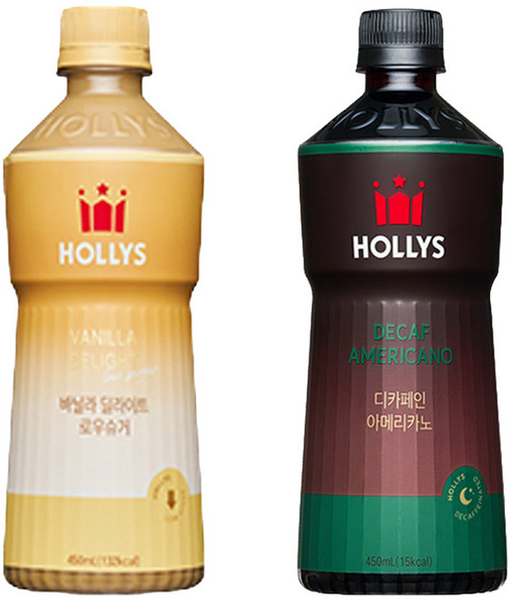[할리스] 바닐라 딜라이트 로우슈거 450ml 6개입 + 디카페인 아메리카노 450ml 6개입, 6