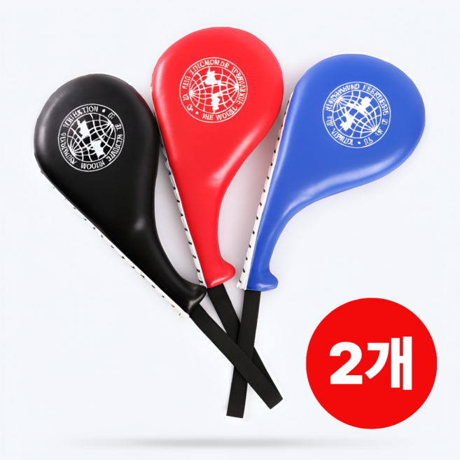 다올 태권도 발차기 미트 고급형 1+1, 1세트, 블랙