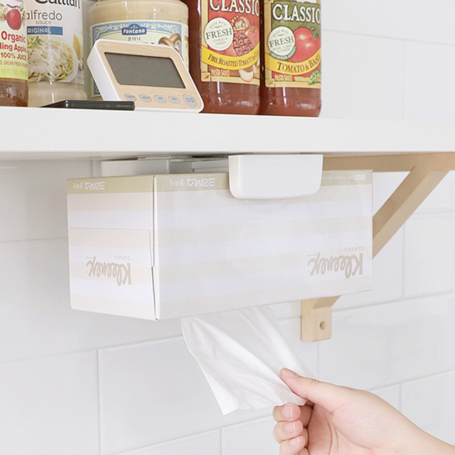 비닐랩 거치대 각티슈 픽서 공간활용 부착식벽걸이 티슈거치 Fixer, 1개, 단품