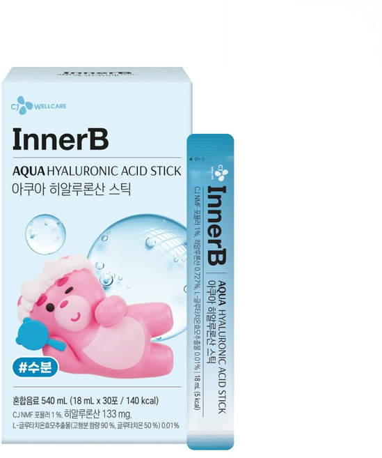 CJ 벨리곰X이너비 아쿠아 히알루론산 스틱, 30개, 18ml