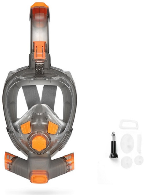 스쿠버다이빙 스노클링 풀 페이스 마스크 수영 및 수상 스포츠 장비 핫, 01 Orange and Grey_02 L/XL