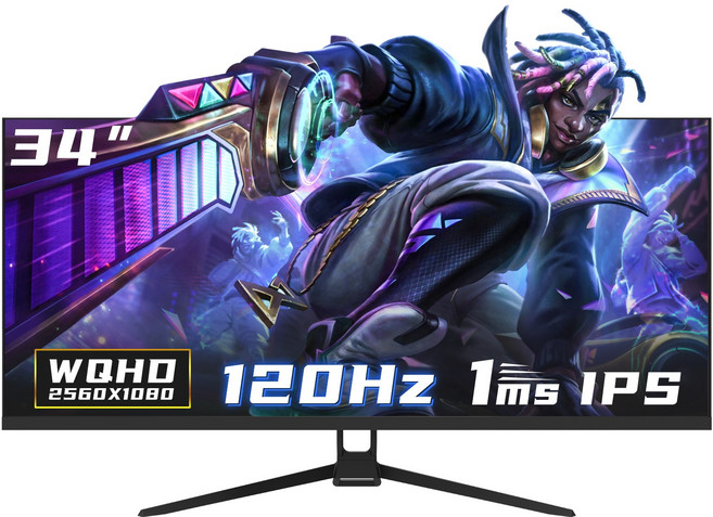 34인치 울트라 와이드 커브드 게이밍 모니터 1500R 4k UWQHD 165Hz 2k120Hz 평면 PC 모니터 할인중, 88cm, 2K 120Hz 평면