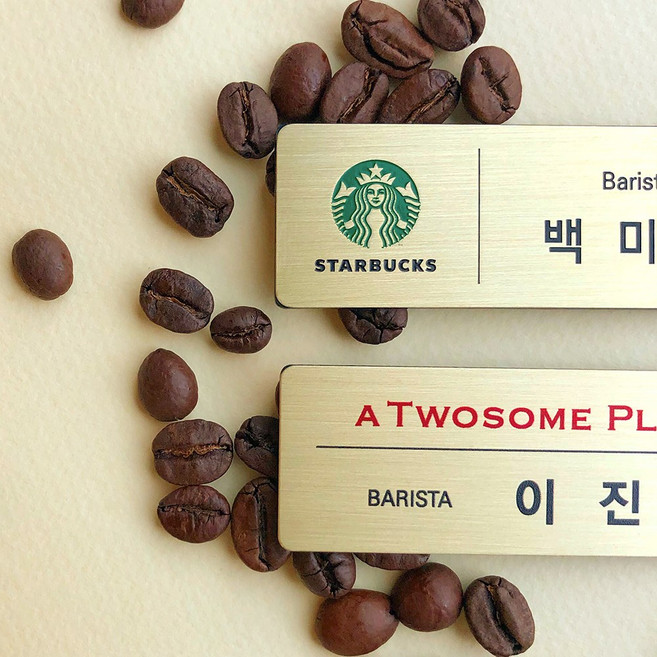 아더오더 명찰 특수인쇄 주문제작 엣지 금속 아크릴 이름표, 옷핀, 1개, 선택05.금속_골드_60x20mm