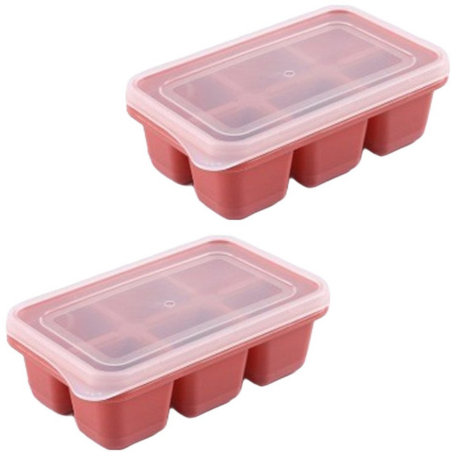 안이네 잘떨어지는 실리콘 얼음틀, 핑크, 2개