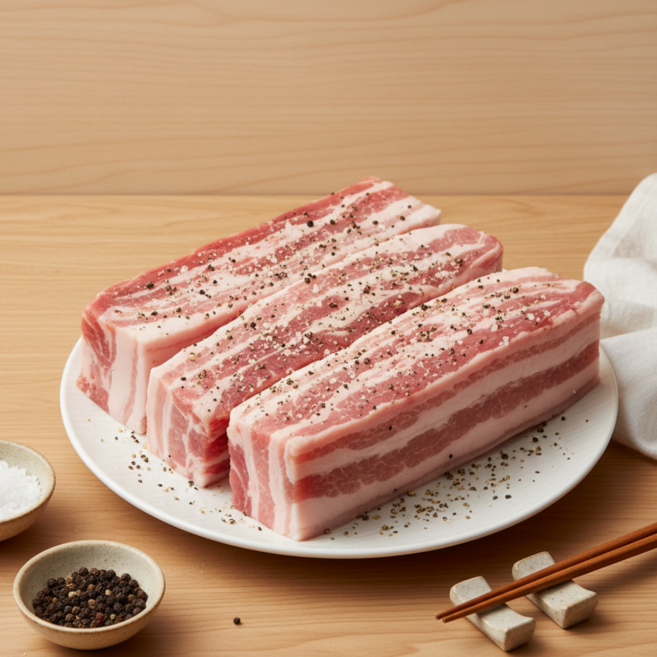 유비푸드 4대 돈육 듀록 통 삼겹살, 2kg, 1개