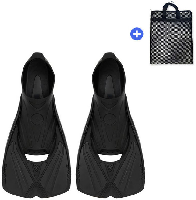 아레나 오리발 숏핀 A5AC1AF03 +빅메쉬백 증정, 블랙