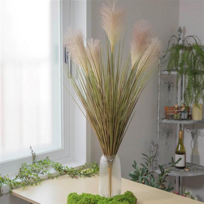 인조갈대 그라스 조화 부쉬 100cm 갈대조화 풀 식물 조경 인테리어 장식, 브라운(Brown), 1개
