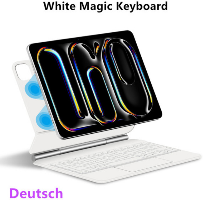 iPad Air 11 13 인치 M2 2024 iPad Pro 11 13 인치 M4 스마트 마그네틱 케이스 키패드 용 매직 키보드 폴리오 포르투갈어 아랍어 스페인어, iPad Air 11 2024