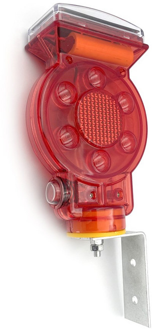 LED 벽면용 쏠라 경고등(피스고정) / 경광등 벽부착 깜빡이 태양열 충전 유도등 도로 안전용품 말뚝 파이프 고정, 레드(Red), 1개