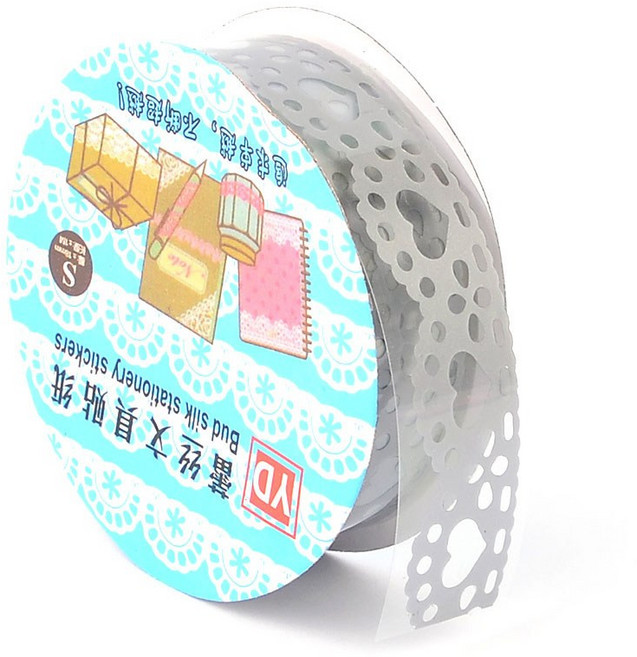 SIMPLE COLOR 레이스디자인 마스킹 테이프, 1개, 은색