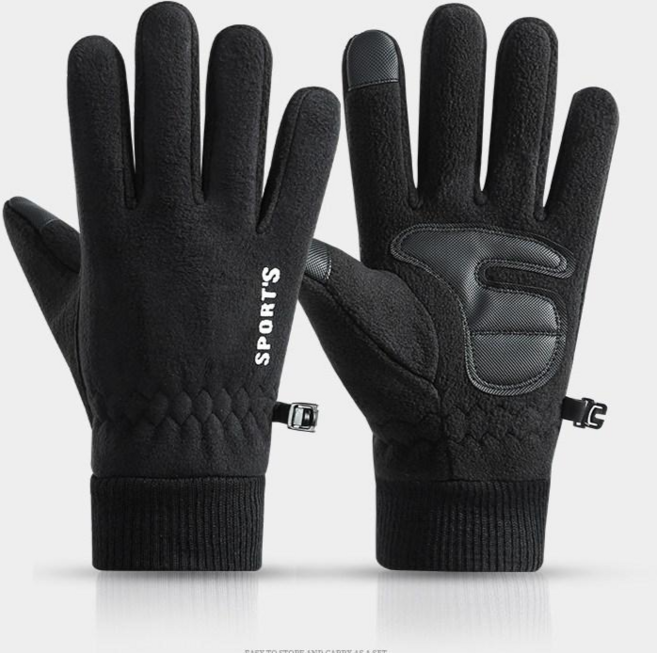 수더분 겨울 방한 스마트폰 장갑 러닝 등산 스포츠, 1개, 남성 블랙