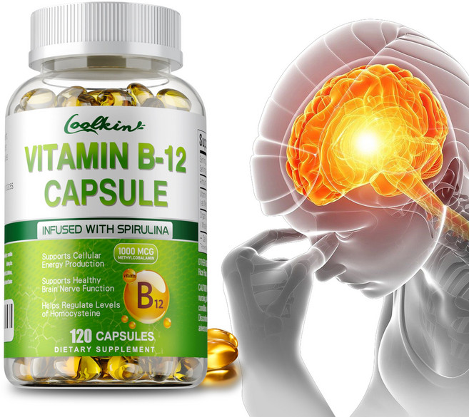 비타민 B-12 메틸코발라민 1000mcg - 심장 및 뇌 건강 에너지 생산, 2개, 120정