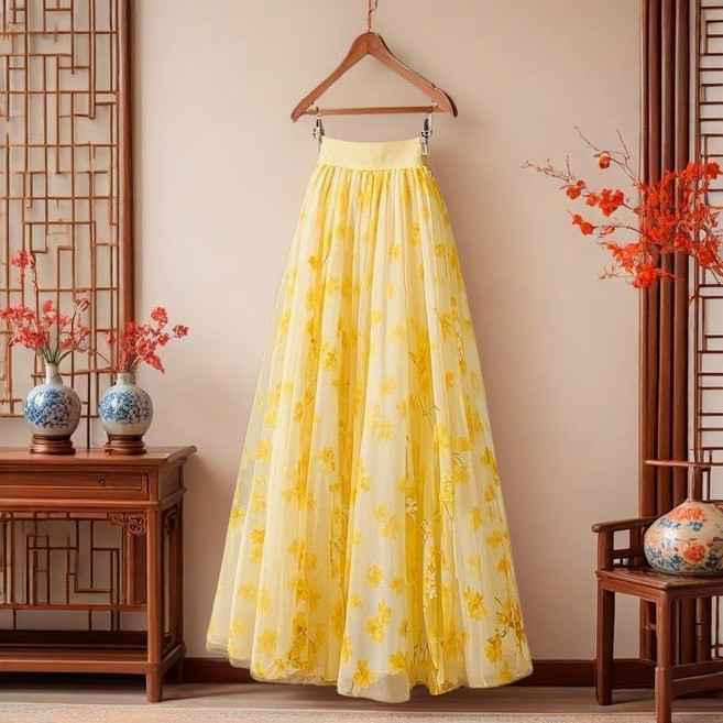 해피유통 여성 플리츠 스커트 밴딩 미디스커트 jhaa