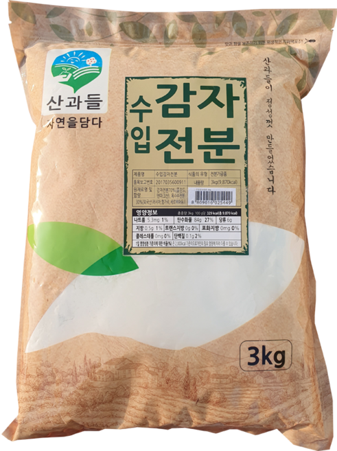 산과들 감자전분(70%) 업소용 식당용, 3kg, 1개
