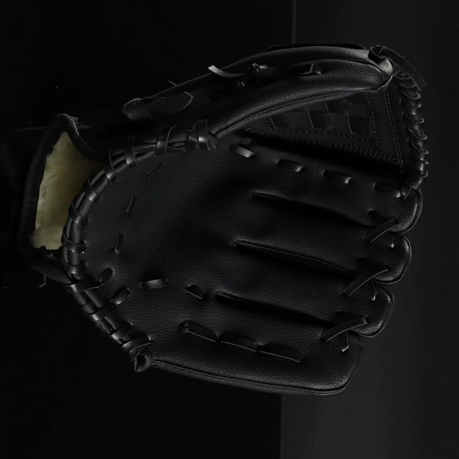 少年投手兒童內野手套 棒球壘球運動娛樂, 黑色,12.5寸, 1個